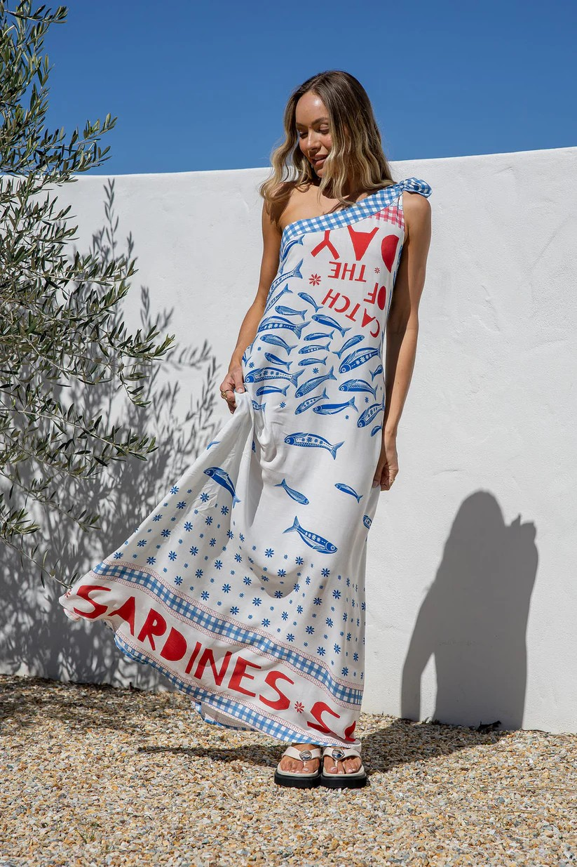 Catch of the Day One-Shoulder Bamboo Maxi Dress LuLunar Catch of the Day One-Shoulder Bamboo Maxi Dress LuLunar