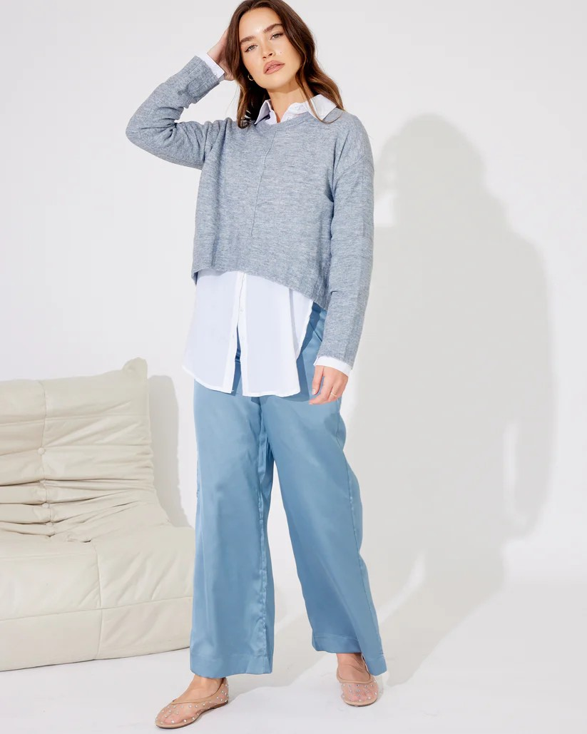 Remy Pant - Blue Satin
