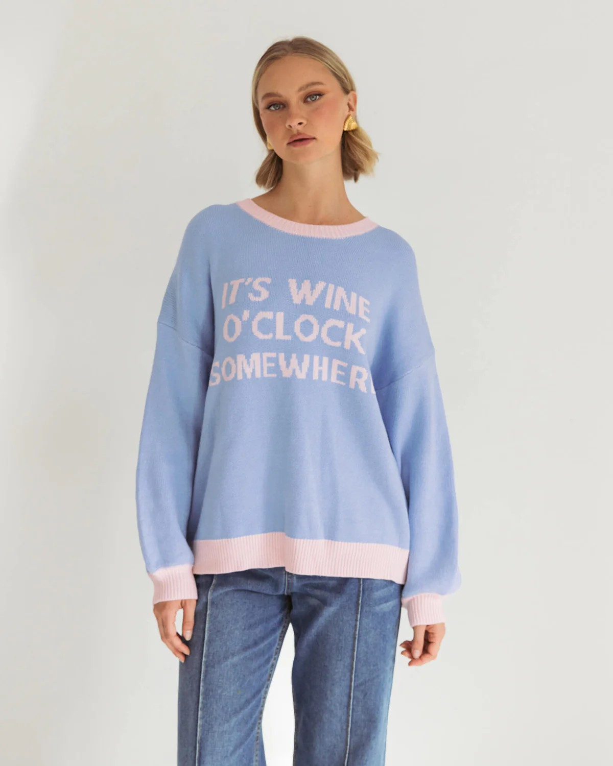 Sophie Knit – Oversized Contrast Trim Jumper LuLunar