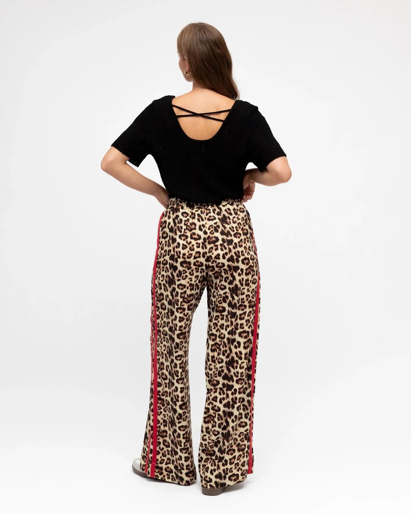 Frankie Leopard Print Racer Pants