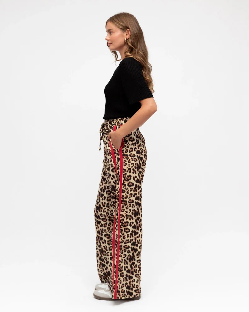 Frankie Leopard Print Racer Pants
