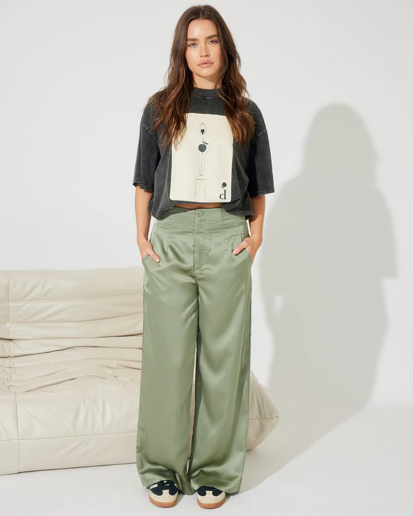 Remy Pant - Green Satin