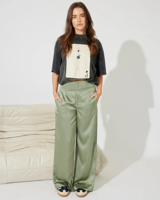 Remy Pant - Green Satin