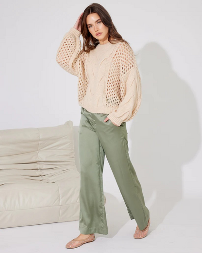 Remy Pant - Green Satin