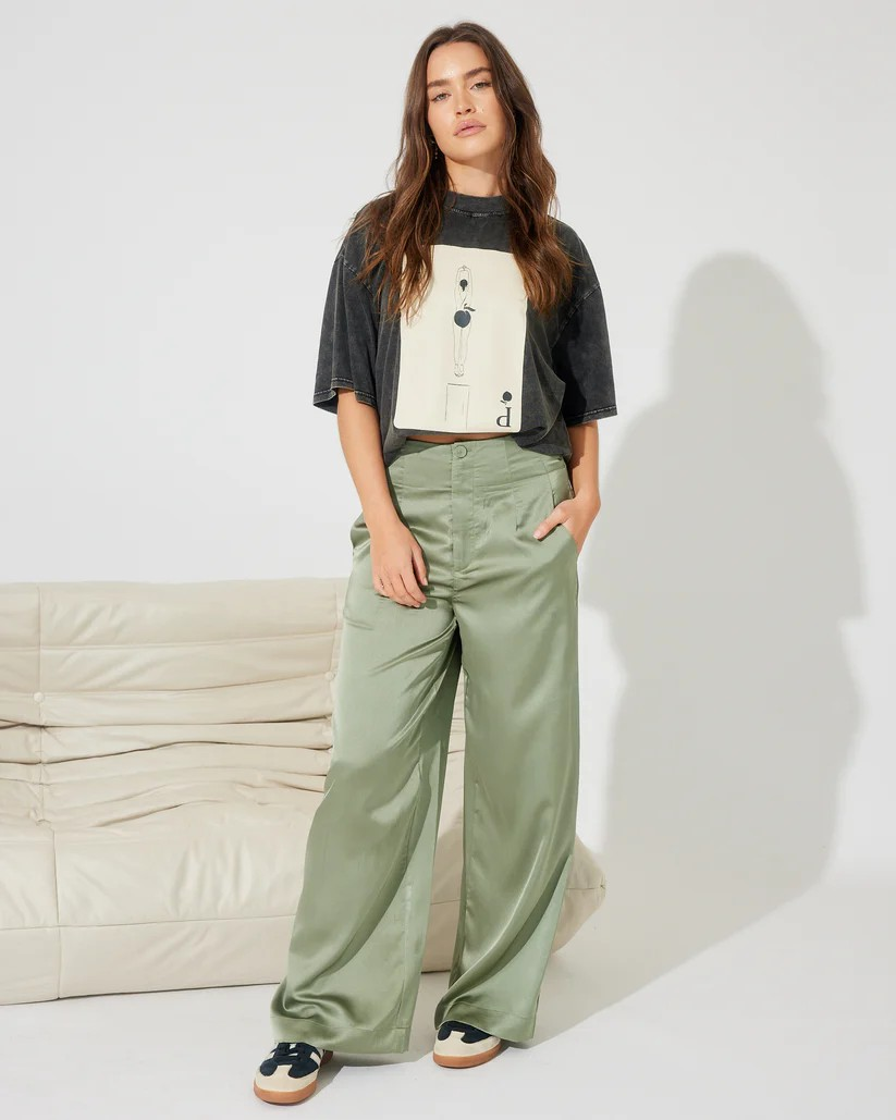 Remy Pant - Green Satin