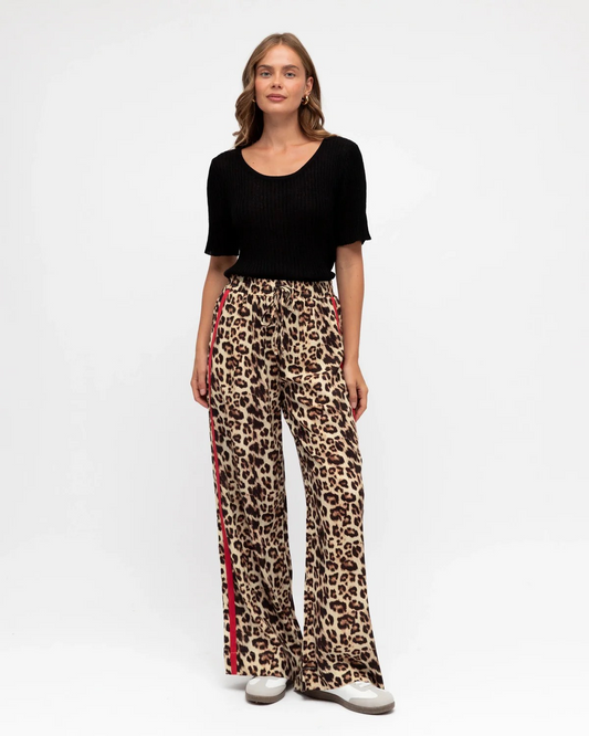 Frankie Leopard Print Racer Pants