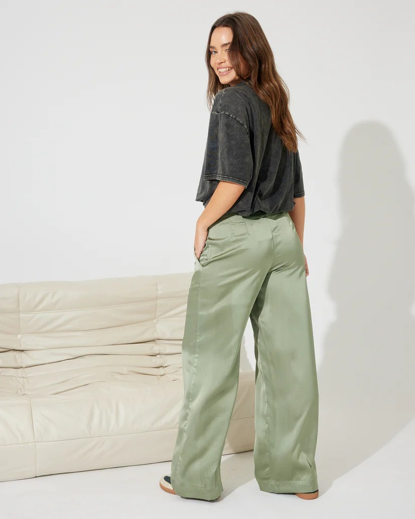 Remy Pant - Green Satin