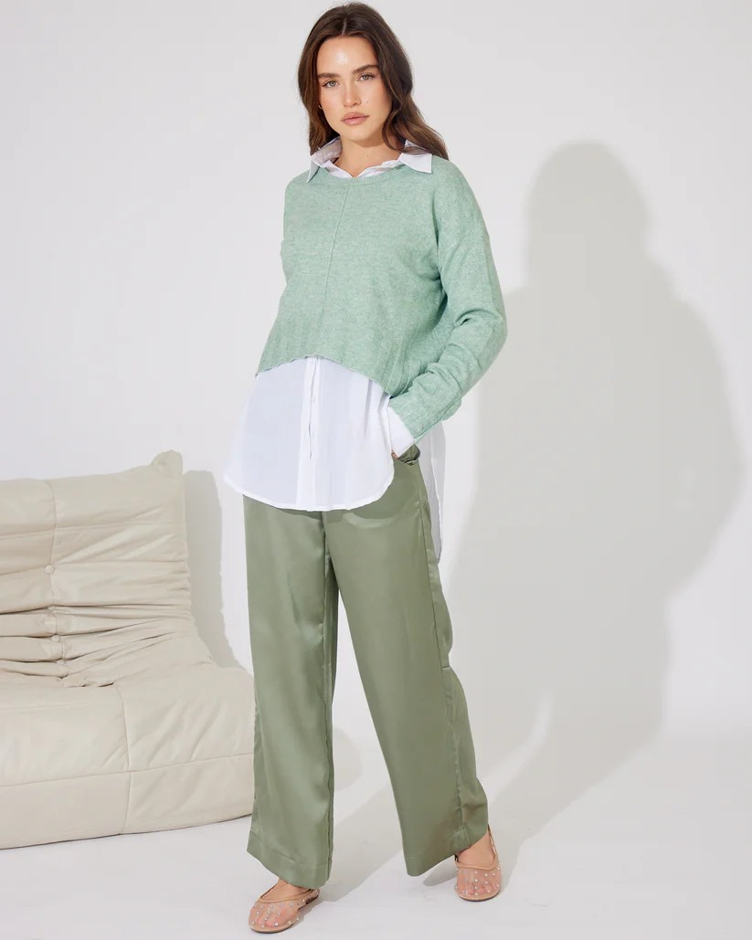 Remy Pant - Green Satin