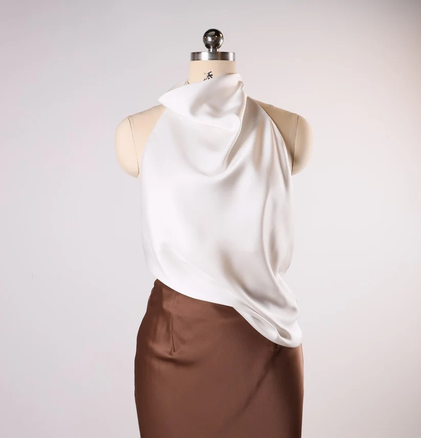 Aurelia Satin Halter Top