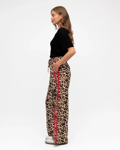 Frankie Leopard Print Racer Pants